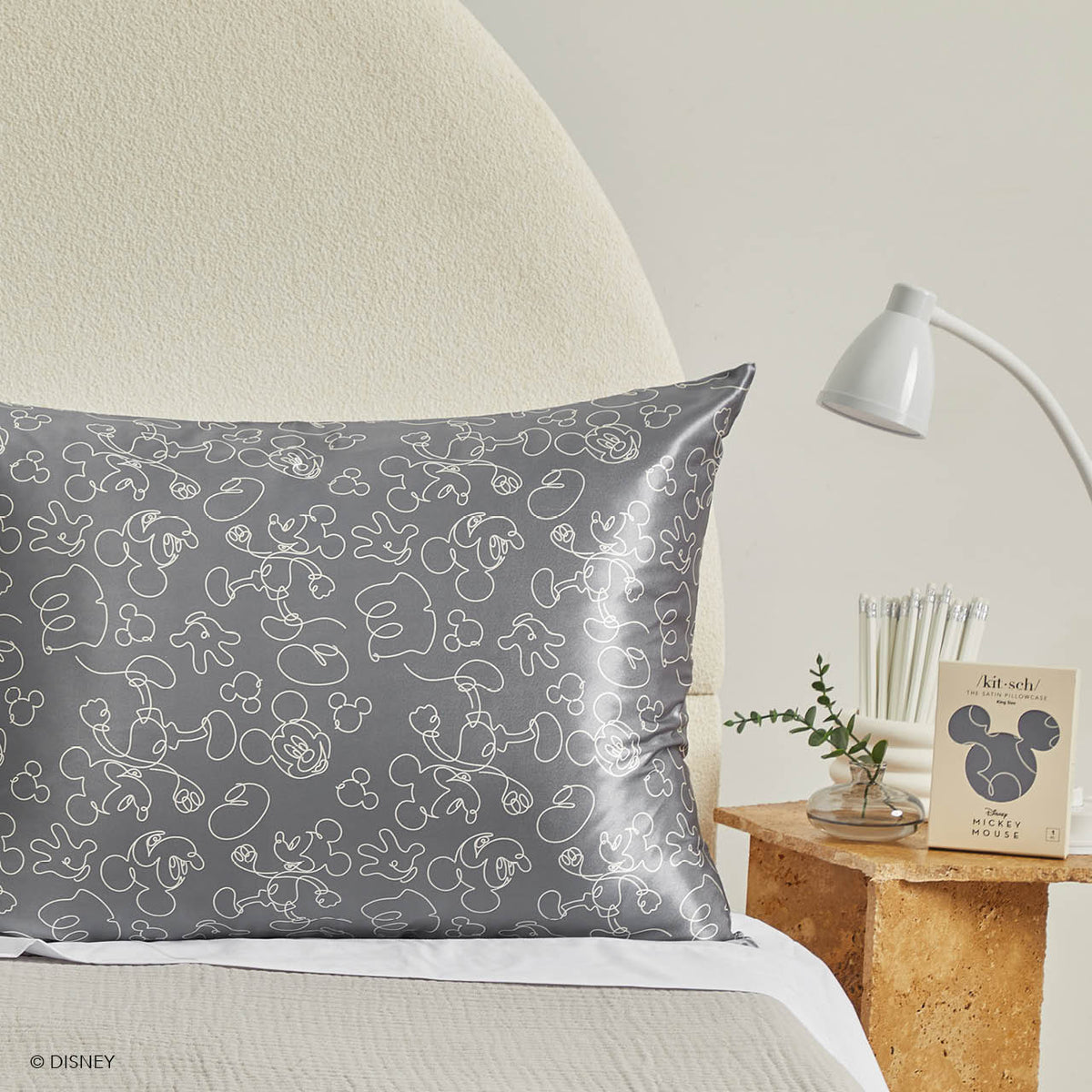 Kitsch & Mickey and Minnie Satin Pillowcase King Mickey Magic