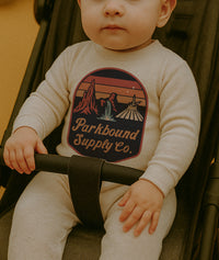 The Triple Mountain Badge Rabbit Skins Infant Long Legged Baby Rib Bodysuit