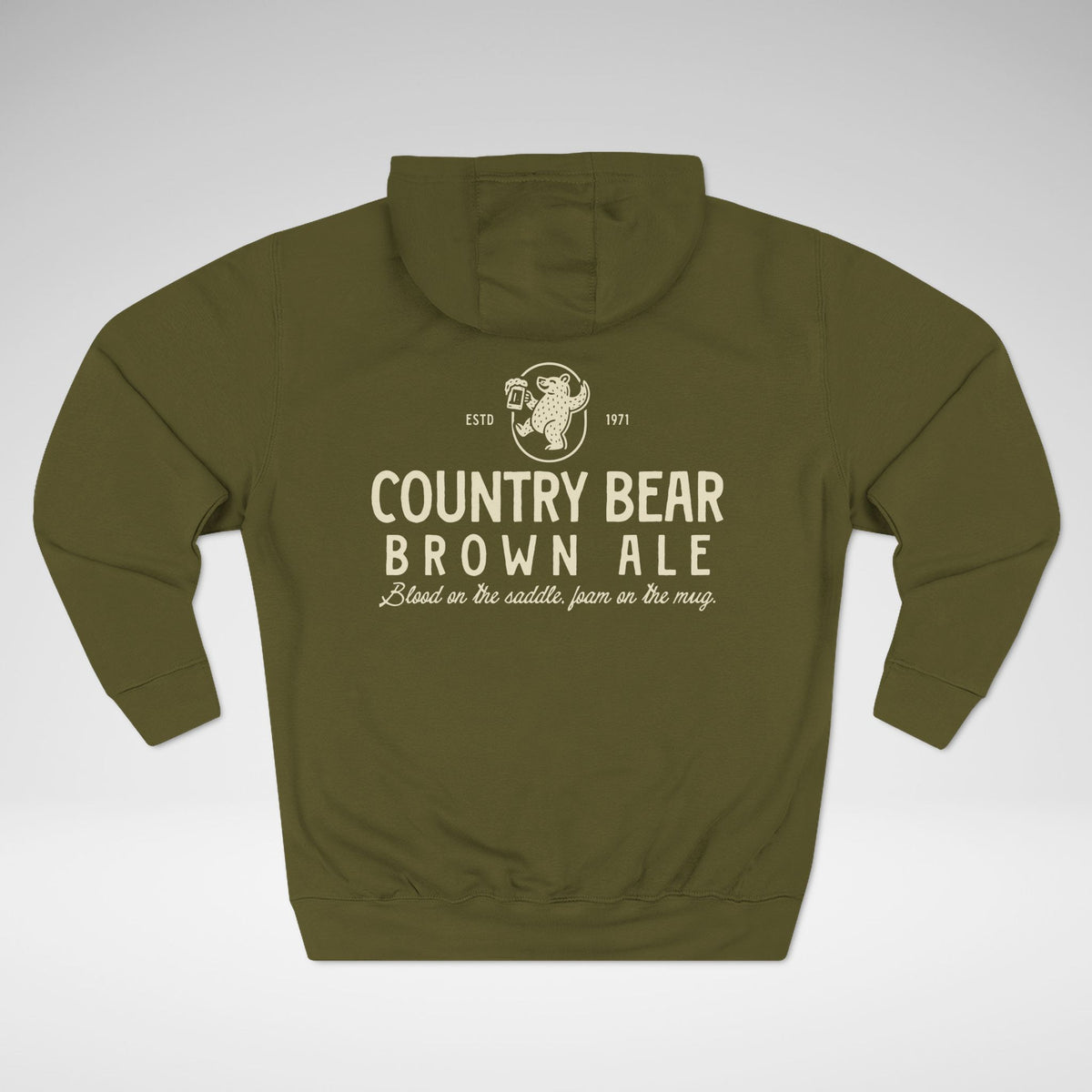 Country Bear Brown Ale Lane Seven Fleece Hoodie