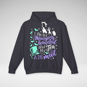 I Like My Mansions Haunted Comfort Colors Unisex Lightweight Hooded Sweatshirt