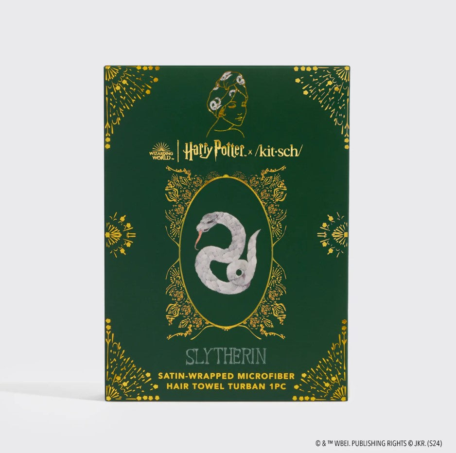 Harry Potter X Kitsch Satin-Wrapped Hair Towel - Slytherin