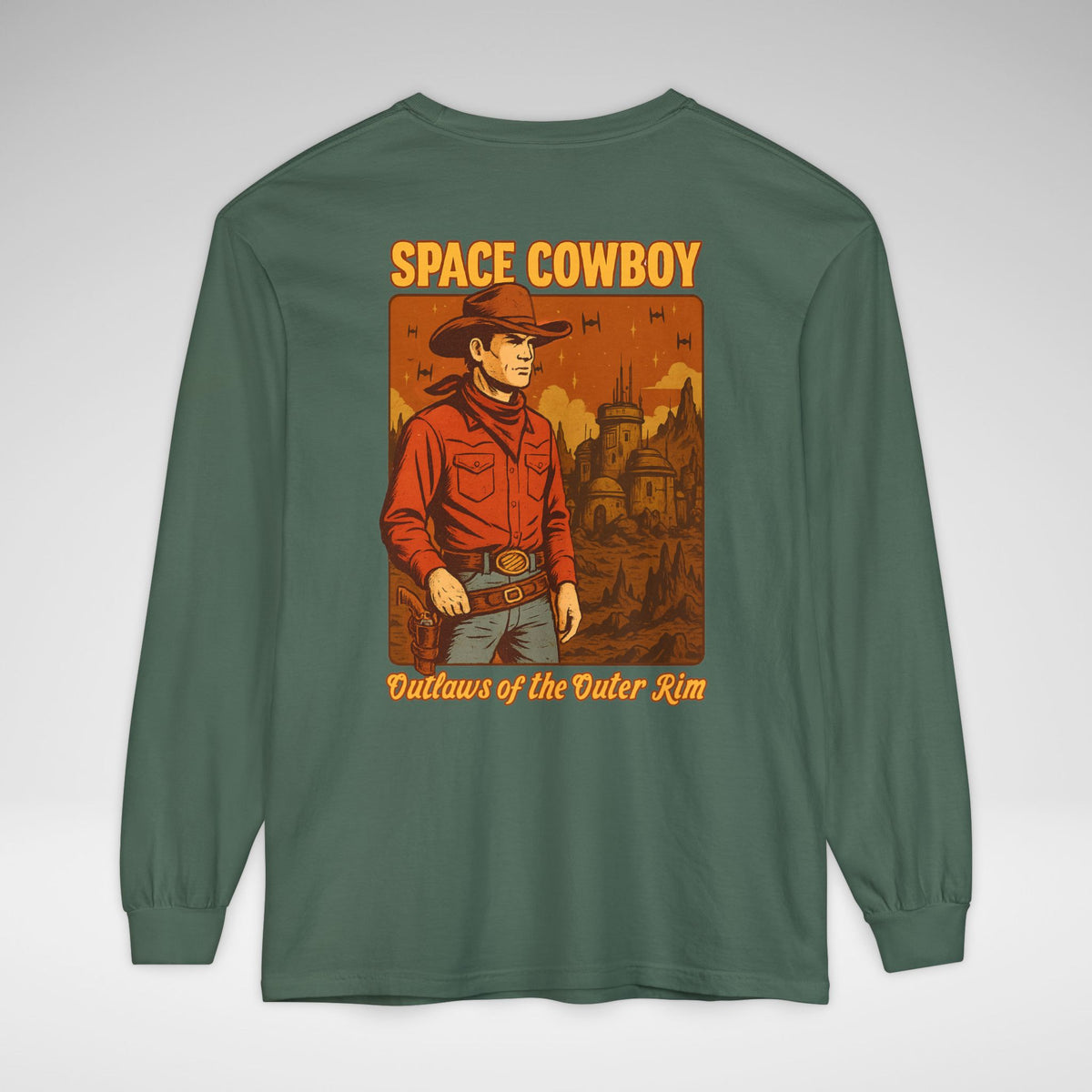 Space Cowboy Outlaws of the Outer Rim Comfort Colors Unisex Garment-dyed Long Sleeve T-Shirt
