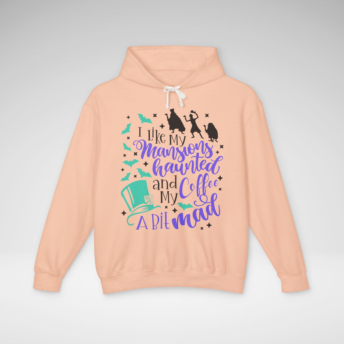 I Like My Mansions Haunted Comfort Colors Unisex Lightweight Hooded Sweatshirt