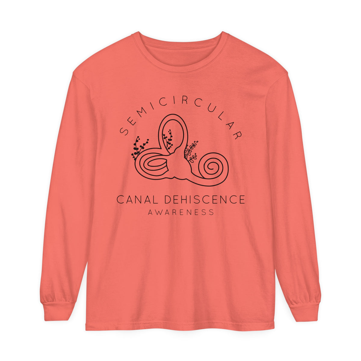 Semicircular Canal Dehiscence Comfort Colors Unisex Garment-dyed Long Sleeve T-Shirt