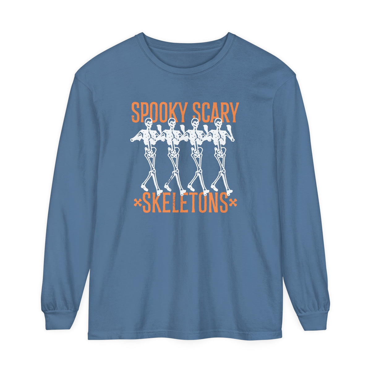 Spooky Scary Skeletons Comfort Colors Unisex Garment-dyed Long Sleeve T-Shirt