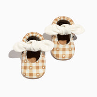 Disney Gingham Mickey Mouse Knotted Bow Baby Shoe
