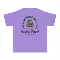 What Are You Lookin' At Ya' Hockey Puck Comfort Colors Youth Midweight Tee