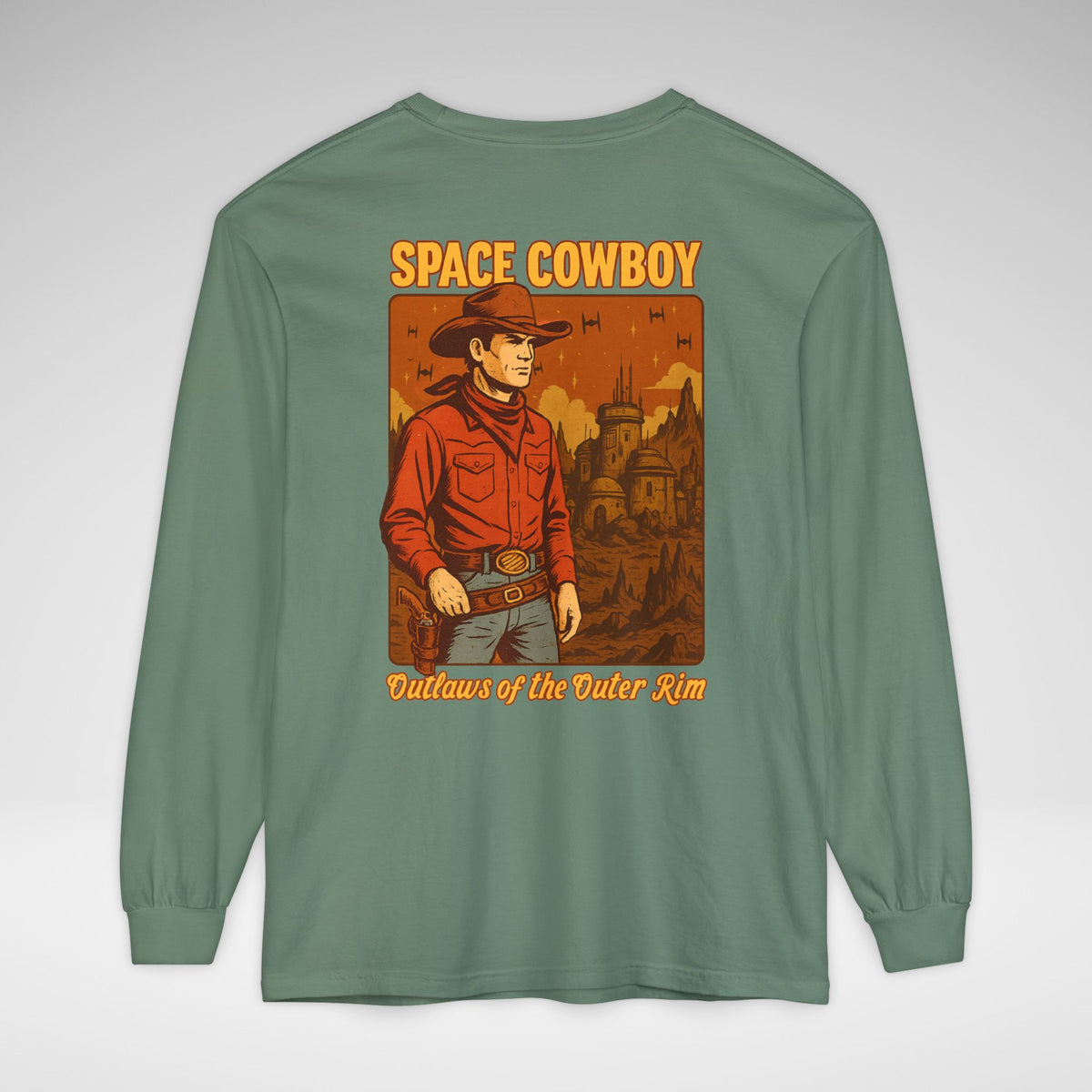 Space Cowboy Outlaws of the Outer Rim Comfort Colors Unisex Garment-dyed Long Sleeve T-Shirt
