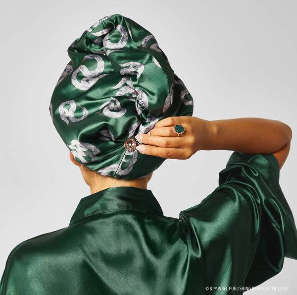 Harry Potter X Kitsch Satin-Wrapped Hair Towel - Slytherin