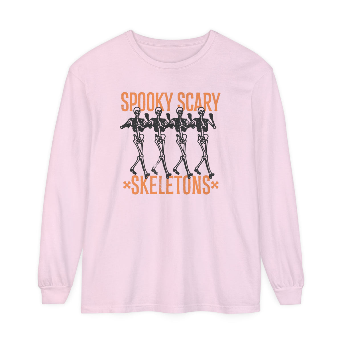 Spooky Scary Skeletons Comfort Colors Unisex Garment-dyed Long Sleeve T-Shirt