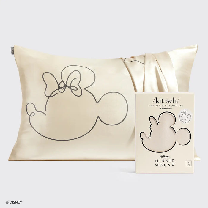 Kitsch & Mickey and Minnie Satin Pillowcase Mrs.Mouse-Cream