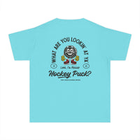 What Are You Lookin' At Ya' Hockey Puck Comfort Colors Youth Midweight Tee