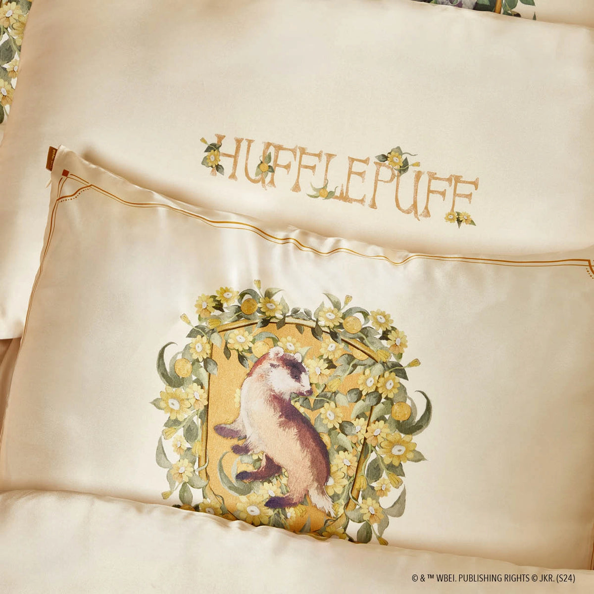 Harry Potter X Kitsch Satin Pillowcase King - Hufflepuff