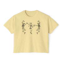 Dancing Skeletons with Ears Comfort Colors Women's Boxy Tee