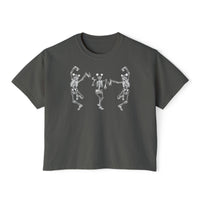 Dancing Skeletons with Ears Comfort Colors Women's Boxy Tee