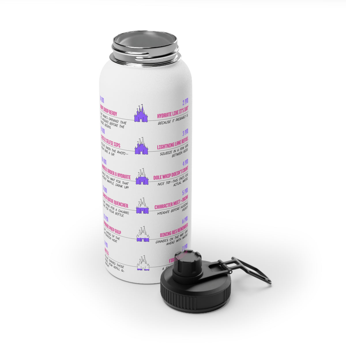 Park Day Hydration Tracker Stainless Steel Water Bottle with Sports Lid