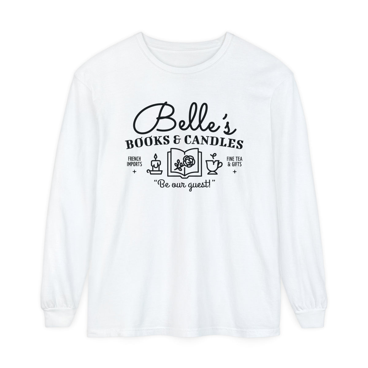 Belle’s Books & Candles Comfort Colors Unisex Garment-dyed Long Sleeve T-Shirt