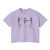 Dancing Skeletons with Ears Comfort Colors Women's Boxy Tee