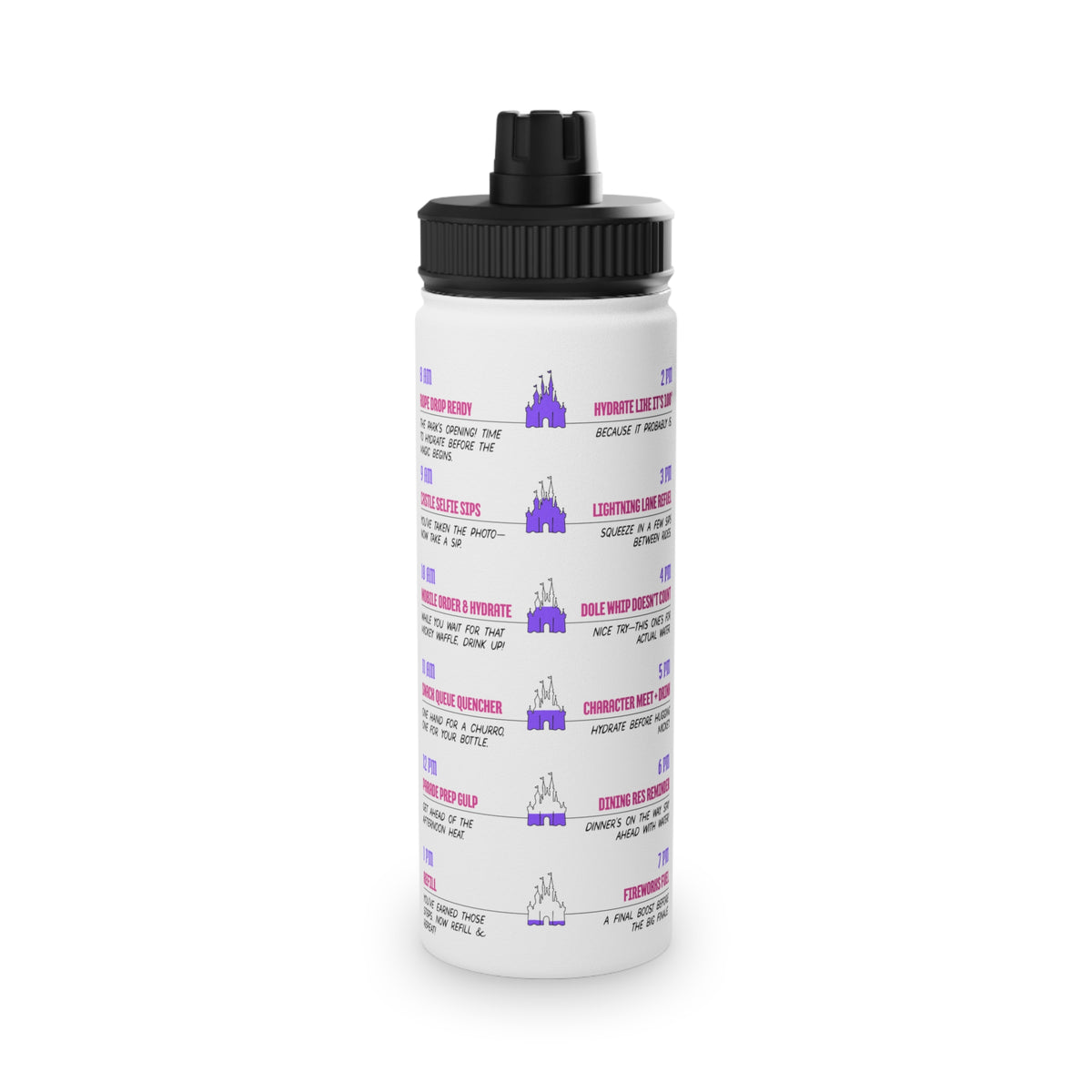 Park Day Hydration Tracker Stainless Steel Water Bottle with Sports Lid