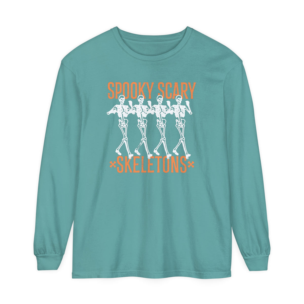 Spooky Scary Skeletons Comfort Colors Unisex Garment-dyed Long Sleeve T-Shirt