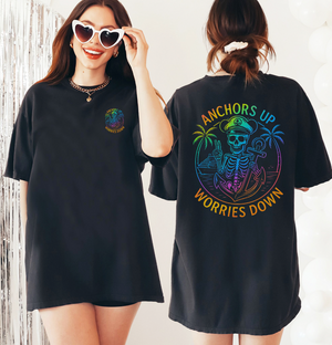 Anchors Up Worries Down Comfort Colors Unisex Garment-Dyed T-shirt