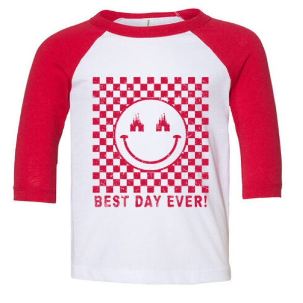 Best Day Ever Bella Canvas Toddler 3/4-Sleeve Baseball T-Shirt - Main Image
