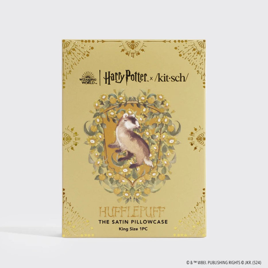 Harry Potter X Kitsch Satin Pillowcase King - Hufflepuff